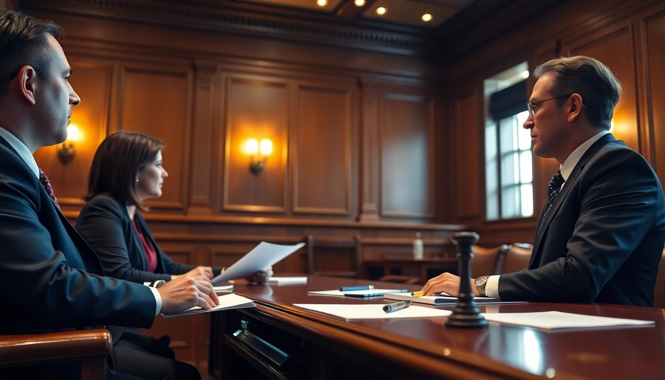 PFAS lawsuit attorneys strategizing in a courtroom, showcasing legal preparation and professionalism.